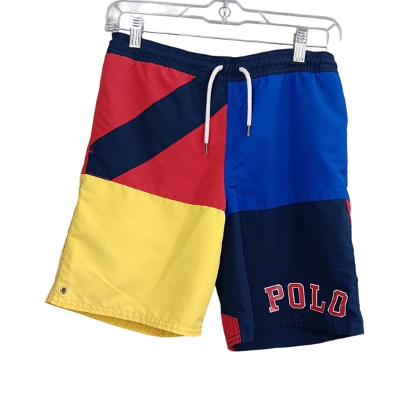 POLO RALPH LAUREN Boys Colorblocked Swim Trunks Size M 10-12 Vacation Beach - Picture 1 of 4